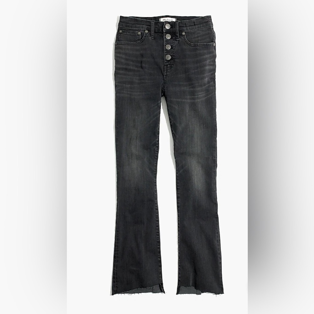 Madewell Cali Demi-Boot Jeans: Asymmetrical Hem Edition Size 26 Tall Button Fly - Picture 5 of 8